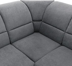 Kinyitható ülőgarnitúra, szürke szövet, jobbos, SANTIAGO