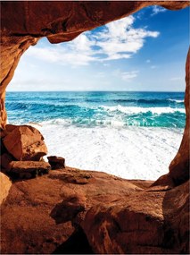 Fotótapéta Kilátás Óceán a barlangból tengeri táj vinil 184x254 +ragasztó