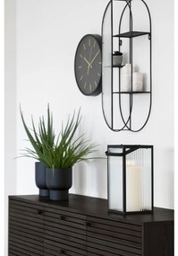 Kyoto komód 3 fiókkal, 2 ajtóval, tölgyfa furnér, füstölt, fekete fém lábakkal, 150x40x74 cm