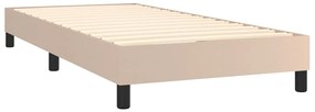 cappuccino színű műbőr rugós ágy matraccal 80 x 200 cm