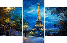 Kép - Olajfestmény az Eiffel-toronyról (90x60 cm)