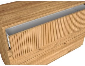 Natúr színű alacsony komód tölgyfa dekorral 100x72 cm Rayana – Marckeric