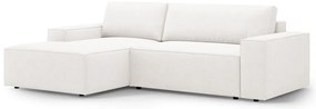 Fehér buklé kinyitható sarokkanapé (bal oldali) Jodie – Micadoni Home
