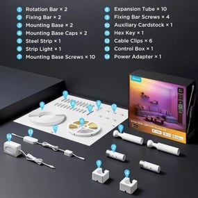 Govee - LED RGBICWW függesztett LED-szalag/36W/24V 4m Skyline Matter Wi-Fi
