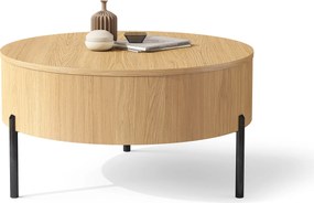 Mazzoni FRIDA Természetes Tölgyfa – MODERN DOHÁNYZÓASZTAL FELHAJTHATÓ LAPPAL ÉS TÁROLÓVAL