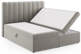 Szürke boxspring ágy tárolóhellyel 180x200 cm Gina – Milo Casa
