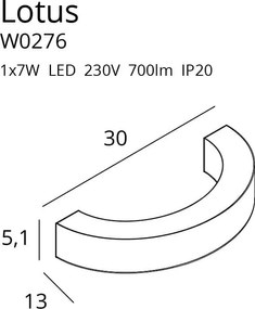 Fali Lámpa Arany LOTUS MAXLIGHT W0276