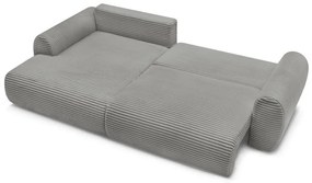 Sötétszürke kordbársony kinyitható sarokkanapé (bal oldali) Lucien – Bobochic Paris