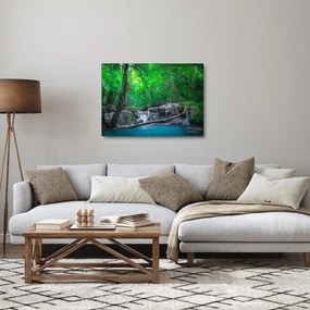 Kép - Erawan vízesés, Kanchanaburi, Thaiföld (üvegen) (70x50 cm)