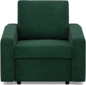 Zeus fotel, döntött kartámasz, kordbársony, bonell töltet, zöld