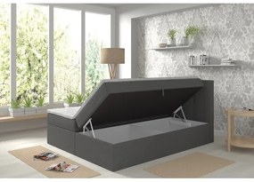 Kárpitozott ágy matracokkal és topperrel, ágy alatti tárolóval EMBER 180x200 cm antracit