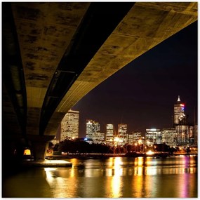 Poszterek 70x70 Éjszakai kép híddal