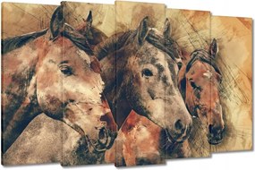 Vászonkép 150x95 Lófejek