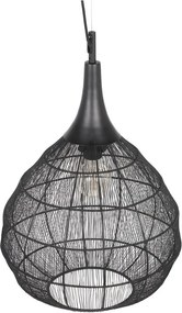 Matt fekete függőlámpa fém búrával Soraya – Trio