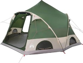 vidaXL Dóm sátor 4 személyes tetővel tárolóval Zöld 505 x 450 x 248 cm