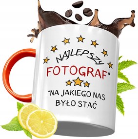 Narancssárga Bögre Fotósnak Ajándék fényképes nyomtatással