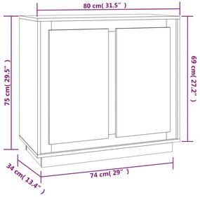 fekete szerelt fa tálalóasztal 80 x 34 x 70 cm
