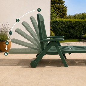 ZIRCONE kerti nyugágy, 72×195×101 cm, sötétzöld I.P.A.E-Progarden