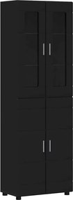 vidaXL Magasfiú polcokkal FLORIN Fekete 60 x 35 x 182 cm Faanyag