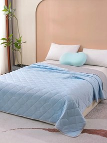 Paplan 200x220 cm Nyári Antiallergén Vékony Nyári Könnyű Szürke-kék