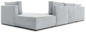 Világosszürke kordbársony sarokkanapé (variálható) Nihad modular – Bobochic Paris