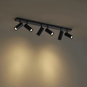 Modern mennyezeti lámpa fekete 102 cm 6 izzós állítható - Renna