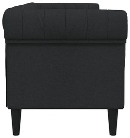 fekete 3 személyes szövet Chesterfield kanapé