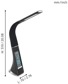 Eglo 97914 - LED Asztali lámpa COGNOLI LED/3,2W/230V fekete