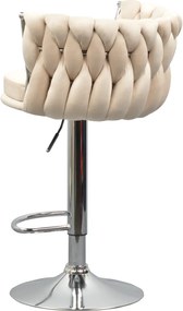 Design bárszék, bézs Velvet szövet/króm, BRIN