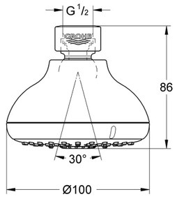 GROHE 27606001 - NEW TEMPESTA 100 zuhanyfej, 100 mm, polírozott króm