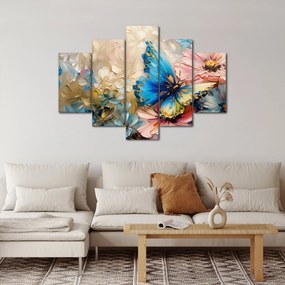 Kép - Virágok és pillangók festése (150x105 cm)