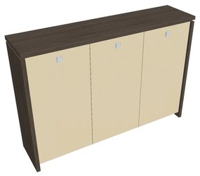 Verno közepes gardrób 188 x 46 x 130 cm, üvegajtó, antracit tölgy / vanília