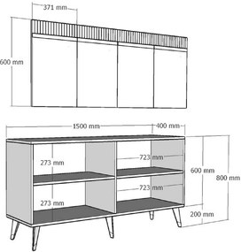 Defne White and Silver szekrény