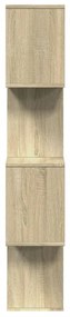4 szintes sonoma tölgy fa elválasztó könyvespolc 70x24x129 cm
