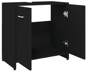 Fekete szerelt fa fürdőszobaszekrény 60 x 33 x 61 cm