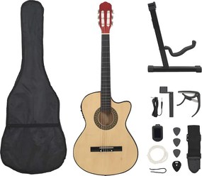 vidaXL 12 részes 6 húros western gitár szett hangszínszabályzóval