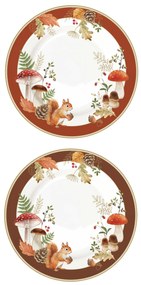 Őszi porcelán desszertes tányér 4 db szett díszdobozban Autumn Breeze