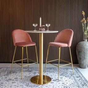 Kerek bárasztal márvány dekoros asztallappal ø 70 cm Bolzano – House Nordic
