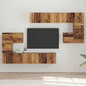 TV szekrény garnitúra 8 pcs Régi fa Közepes 30,5 x 30 x 30 cm