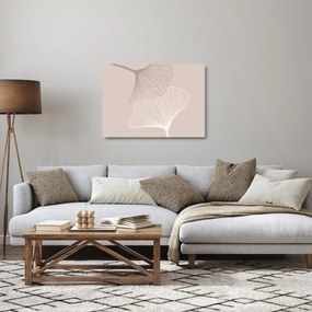 Üveg kép - Bézs színű levelek N⁰2 (70x50 cm)