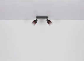 Globo 54313-1 Fali lámpa fém fekete-króm, réz színű/átlátszó színátmenetes üveg búra, billenőkapcsoló a terméken, SzxM: 80x160mm, Mélység: 160mm, 1x E14 40W 230V izzó nélkül