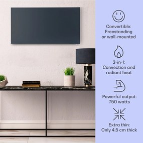 Klarstein Taal Smart, hibrid infravörös hősugárzó, 105 x 56 cm, 750 W, heti időzítő, IP25