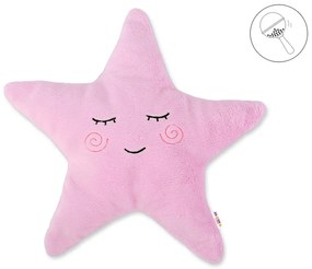 Baby Nellys Dekoratív párna csörgővel Csillag - rózsaszín