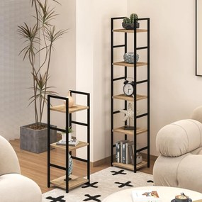 Intenso Home 3 szintes nyitott könyvespolc 29 x 80cm (Aranytölgy) | Univerzális tároló állvány fém lábakkal