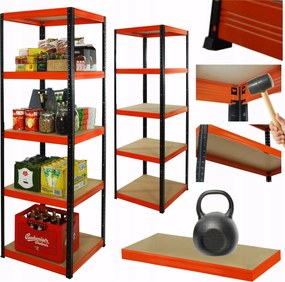 Tárolószekrény fém állvány Helios 180x30x30cm 5Px175kg Tartós Pl