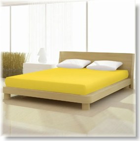 Pamut-elastan classic citromsárga színű gumis lepedő 180/200*200/220 cm-es matracra