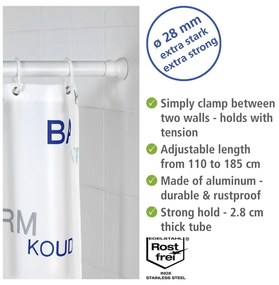 Fehér zuhanyfüggöny rúd 110 - 185 cm – Wenko