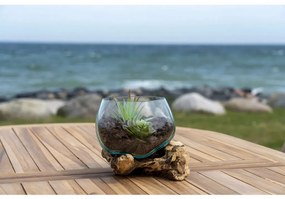 San Marino vízcsepp asztali dekoráció, teak fa/üveg, 15 cm