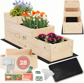 Magasított ágyás zöldséges fa lépcsőzetes impregnáló 36x30x90 öko