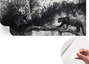 Öntapadós tapéta Fali furnér 3D hatás Leopárd absztrakt 250x104